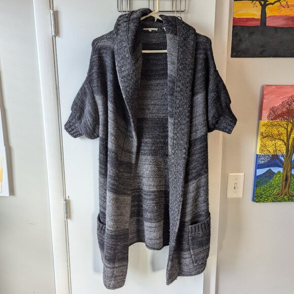 Vince Cashmere Alpaca Wool Striped Gray Sweater Size XS - Picture 1 of 12